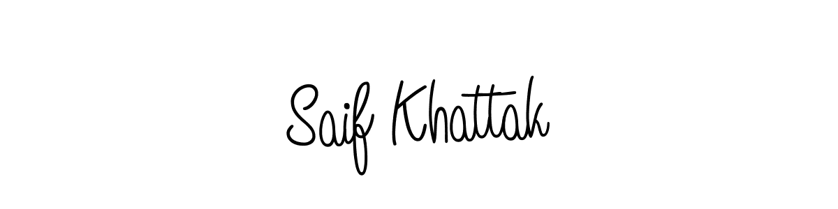 Make a beautiful signature design for name Saif Khattak. With this signature (Angelique-Rose-font-FFP) style, you can create a handwritten signature for free. Saif Khattak signature style 5 images and pictures png