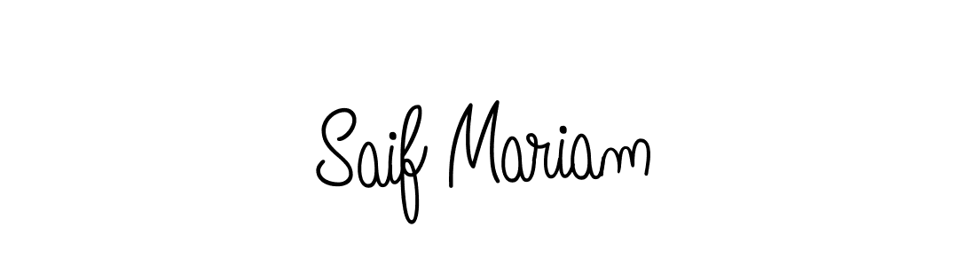 Use a signature maker to create a handwritten signature online. With this signature software, you can design (Angelique-Rose-font-FFP) your own signature for name Saif Mariam. Saif Mariam signature style 5 images and pictures png