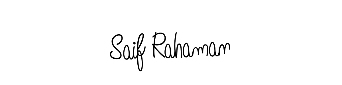 You should practise on your own different ways (Angelique-Rose-font-FFP) to write your name (Saif Rahaman) in signature. don't let someone else do it for you. Saif Rahaman signature style 5 images and pictures png