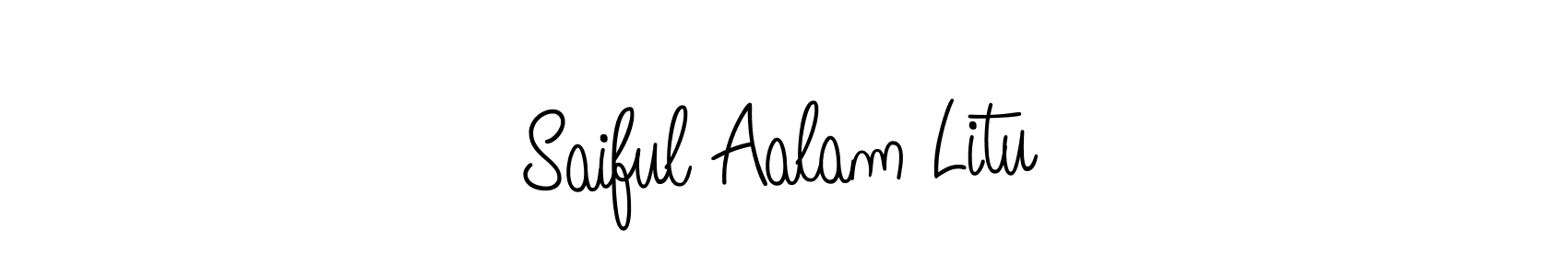 You should practise on your own different ways (Angelique-Rose-font-FFP) to write your name (Saiful Aalam Litu) in signature. don't let someone else do it for you. Saiful Aalam Litu signature style 5 images and pictures png