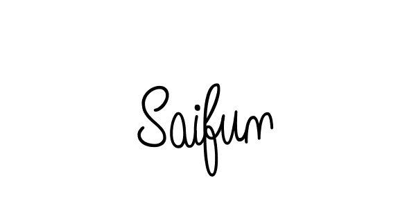 You should practise on your own different ways (Angelique-Rose-font-FFP) to write your name (Saifun) in signature. don't let someone else do it for you. Saifun signature style 5 images and pictures png