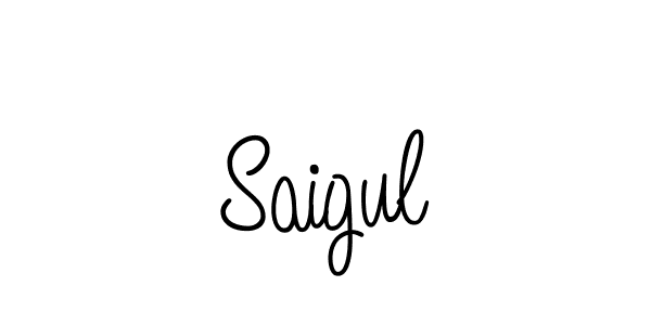 Design your own signature with our free online signature maker. With this signature software, you can create a handwritten (Angelique-Rose-font-FFP) signature for name Saigul. Saigul signature style 5 images and pictures png
