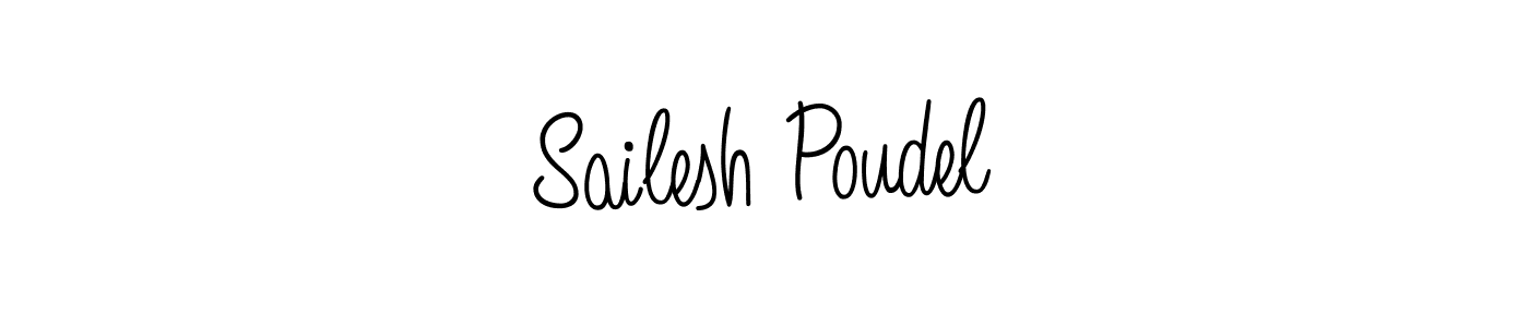 Design your own signature with our free online signature maker. With this signature software, you can create a handwritten (Angelique-Rose-font-FFP) signature for name Sailesh Poudel. Sailesh Poudel signature style 5 images and pictures png