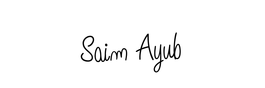 Create a beautiful signature design for name Saim Ayub. With this signature (Angelique-Rose-font-FFP) fonts, you can make a handwritten signature for free. Saim Ayub signature style 5 images and pictures png