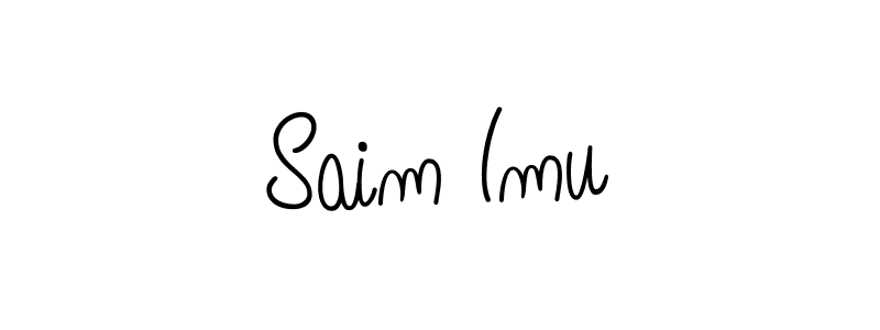 Use a signature maker to create a handwritten signature online. With this signature software, you can design (Angelique-Rose-font-FFP) your own signature for name Saim Imu. Saim Imu signature style 5 images and pictures png