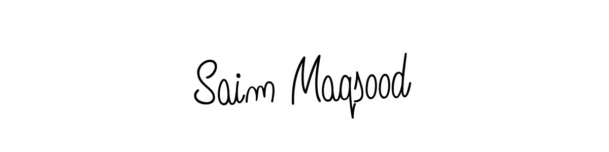 Make a beautiful signature design for name Saim Maqsood. With this signature (Angelique-Rose-font-FFP) style, you can create a handwritten signature for free. Saim Maqsood signature style 5 images and pictures png