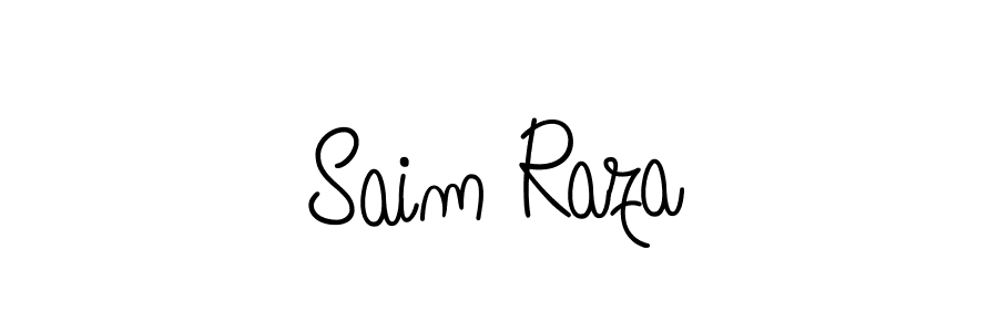 Make a beautiful signature design for name Saim Raza. With this signature (Angelique-Rose-font-FFP) style, you can create a handwritten signature for free. Saim Raza signature style 5 images and pictures png