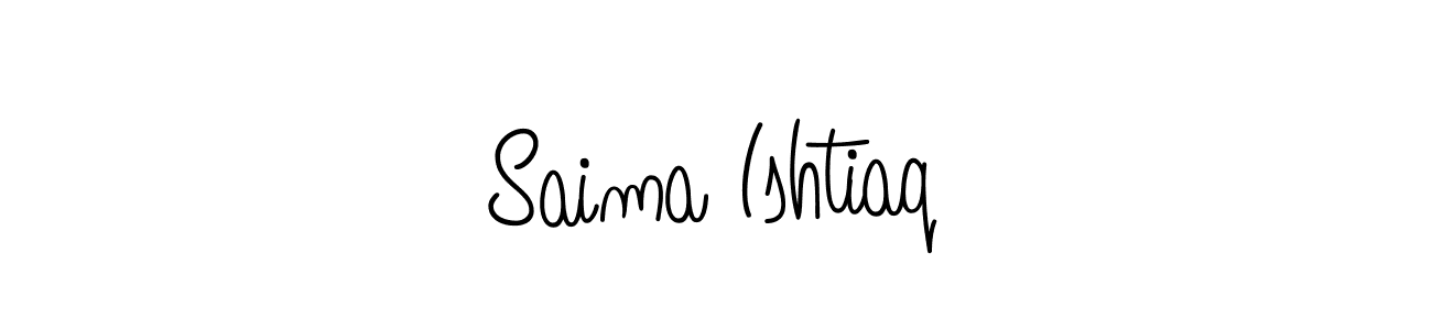 The best way (Angelique-Rose-font-FFP) to make a short signature is to pick only two or three words in your name. The name Saima Ishtiaq include a total of six letters. For converting this name. Saima Ishtiaq signature style 5 images and pictures png