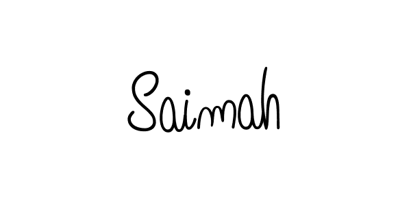 How to make Saimah name signature. Use Angelique-Rose-font-FFP style for creating short signs online. This is the latest handwritten sign. Saimah signature style 5 images and pictures png