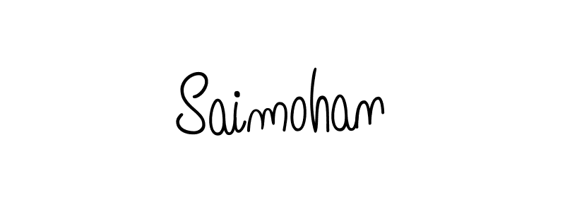 Make a beautiful signature design for name Saimohan. With this signature (Angelique-Rose-font-FFP) style, you can create a handwritten signature for free. Saimohan signature style 5 images and pictures png