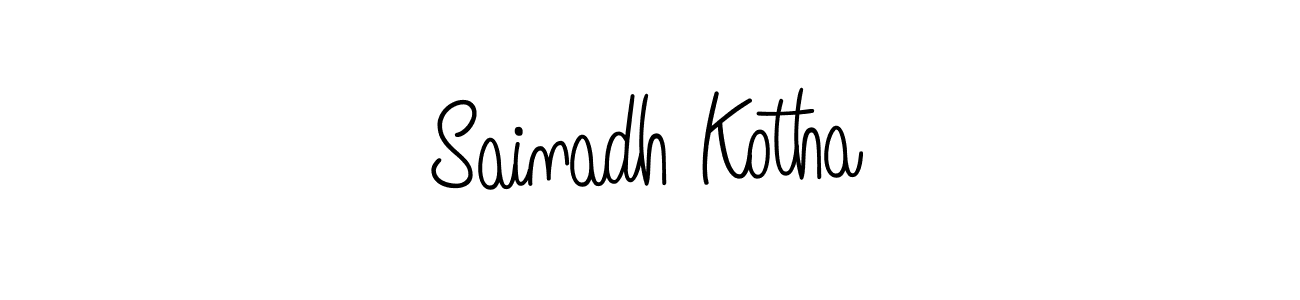 Make a beautiful signature design for name Sainadh Kotha. With this signature (Angelique-Rose-font-FFP) style, you can create a handwritten signature for free. Sainadh Kotha signature style 5 images and pictures png