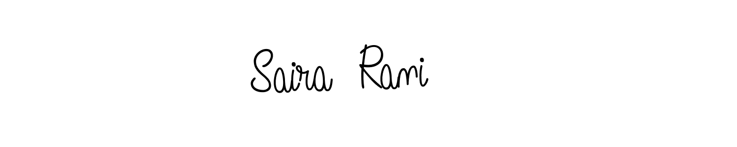 The best way (Angelique-Rose-font-FFP) to make a short signature is to pick only two or three words in your name. The name Saira  Rani     include a total of six letters. For converting this name. Saira  Rani     signature style 5 images and pictures png