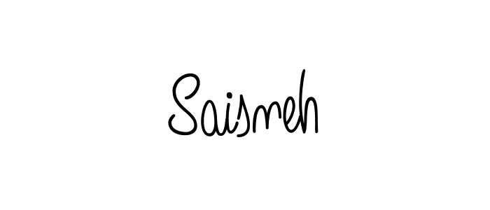 Make a beautiful signature design for name Saisneh. With this signature (Angelique-Rose-font-FFP) style, you can create a handwritten signature for free. Saisneh signature style 5 images and pictures png