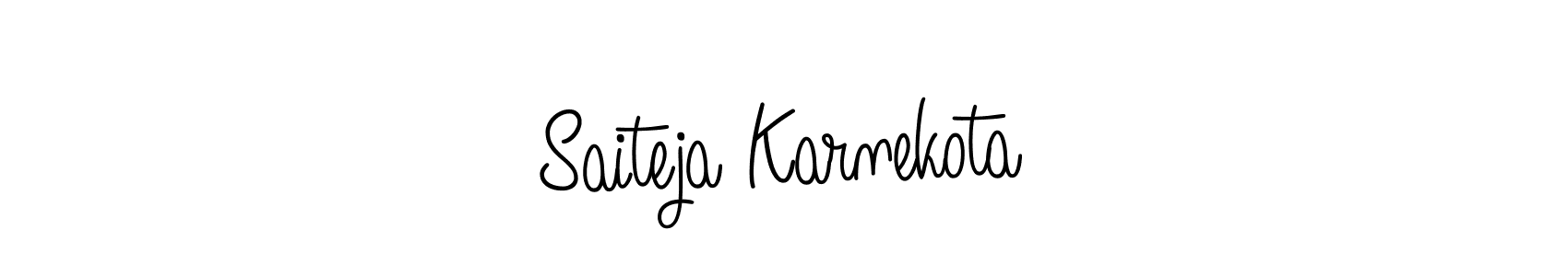 Make a short Saiteja Karnekota signature style. Manage your documents anywhere anytime using Angelique-Rose-font-FFP. Create and add eSignatures, submit forms, share and send files easily. Saiteja Karnekota signature style 5 images and pictures png