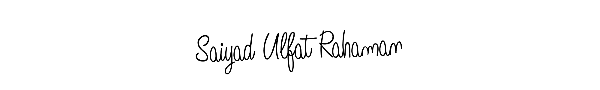 Create a beautiful signature design for name Saiyad Ulfat Rahaman. With this signature (Angelique-Rose-font-FFP) fonts, you can make a handwritten signature for free. Saiyad Ulfat Rahaman signature style 5 images and pictures png