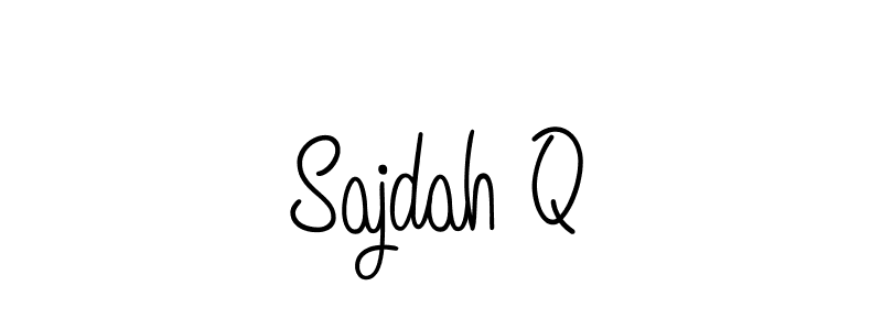 The best way (Angelique-Rose-font-FFP) to make a short signature is to pick only two or three words in your name. The name Sajdah Q include a total of six letters. For converting this name. Sajdah Q signature style 5 images and pictures png
