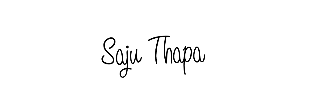 The best way (Angelique-Rose-font-FFP) to make a short signature is to pick only two or three words in your name. The name Saju Thapa include a total of six letters. For converting this name. Saju Thapa signature style 5 images and pictures png