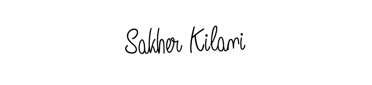 You should practise on your own different ways (Angelique-Rose-font-FFP) to write your name (Sakher Kilani) in signature. don't let someone else do it for you. Sakher Kilani signature style 5 images and pictures png