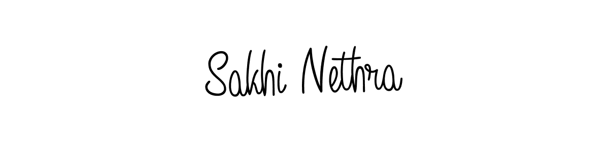 You should practise on your own different ways (Angelique-Rose-font-FFP) to write your name (Sakhi Nethra) in signature. don't let someone else do it for you. Sakhi Nethra signature style 5 images and pictures png