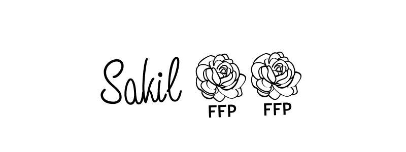 Use a signature maker to create a handwritten signature online. With this signature software, you can design (Angelique-Rose-font-FFP) your own signature for name Sakil 07. Sakil 07 signature style 5 images and pictures png