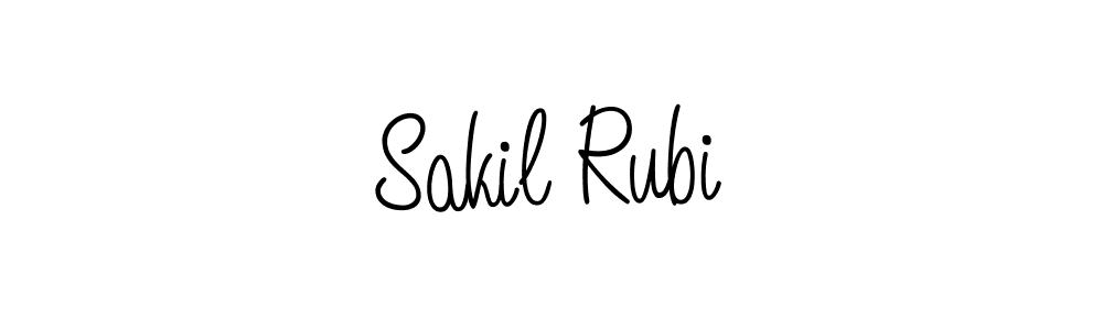 Make a beautiful signature design for name Sakil Rubi. With this signature (Angelique-Rose-font-FFP) style, you can create a handwritten signature for free. Sakil Rubi signature style 5 images and pictures png