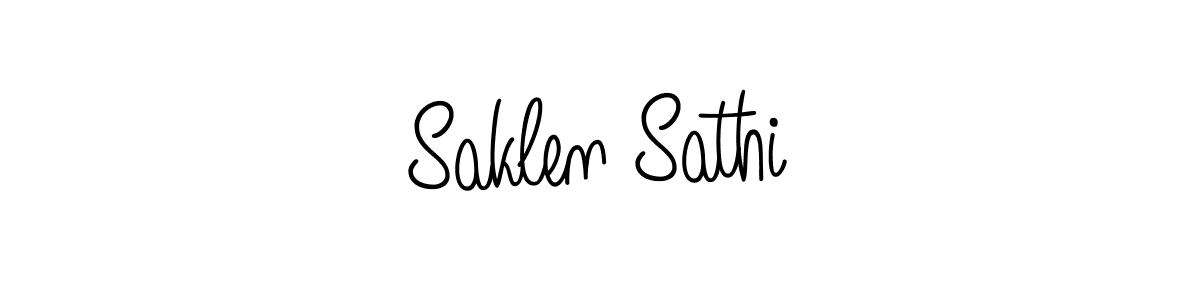 Design your own signature with our free online signature maker. With this signature software, you can create a handwritten (Angelique-Rose-font-FFP) signature for name Saklen Sathi. Saklen Sathi signature style 5 images and pictures png