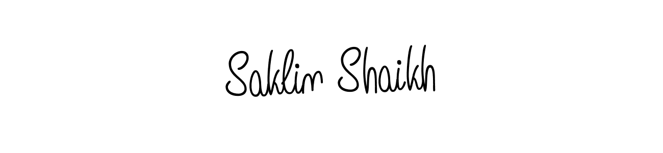 You should practise on your own different ways (Angelique-Rose-font-FFP) to write your name (Saklin Shaikh) in signature. don't let someone else do it for you. Saklin Shaikh signature style 5 images and pictures png