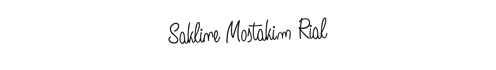 Create a beautiful signature design for name Sakline Mostakim Rial. With this signature (Angelique-Rose-font-FFP) fonts, you can make a handwritten signature for free. Sakline Mostakim Rial signature style 5 images and pictures png