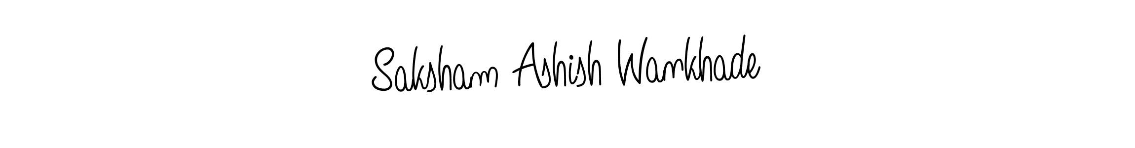 You should practise on your own different ways (Angelique-Rose-font-FFP) to write your name (Saksham Ashish Wankhade) in signature. don't let someone else do it for you. Saksham Ashish Wankhade signature style 5 images and pictures png