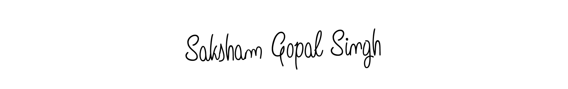 You should practise on your own different ways (Angelique-Rose-font-FFP) to write your name (Saksham Gopal Singh) in signature. don't let someone else do it for you. Saksham Gopal Singh signature style 5 images and pictures png