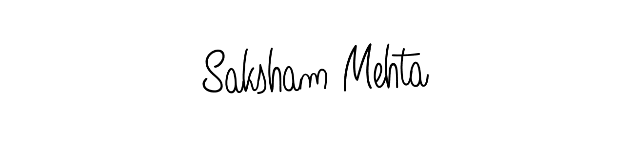 Make a beautiful signature design for name Saksham Mehta. With this signature (Angelique-Rose-font-FFP) style, you can create a handwritten signature for free. Saksham Mehta signature style 5 images and pictures png