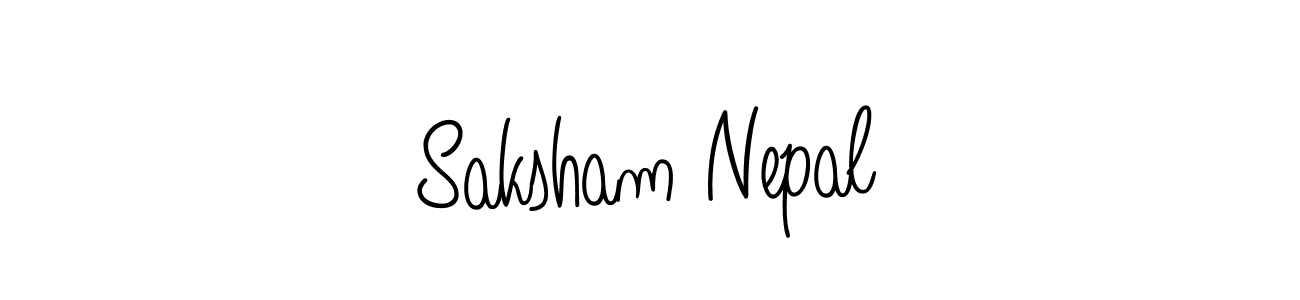 Saksham Nepal stylish signature style. Best Handwritten Sign (Angelique-Rose-font-FFP) for my name. Handwritten Signature Collection Ideas for my name Saksham Nepal. Saksham Nepal signature style 5 images and pictures png