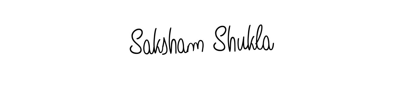 The best way (Angelique-Rose-font-FFP) to make a short signature is to pick only two or three words in your name. The name Saksham Shukla include a total of six letters. For converting this name. Saksham Shukla signature style 5 images and pictures png