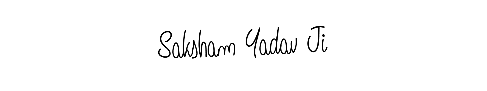 The best way (Angelique-Rose-font-FFP) to make a short signature is to pick only two or three words in your name. The name Saksham Yadav Ji include a total of six letters. For converting this name. Saksham Yadav Ji signature style 5 images and pictures png