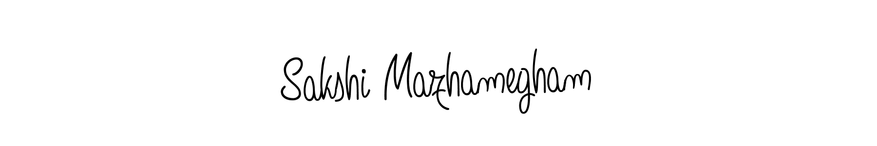 How to make Sakshi Mazhamegham name signature. Use Angelique-Rose-font-FFP style for creating short signs online. This is the latest handwritten sign. Sakshi Mazhamegham signature style 5 images and pictures png