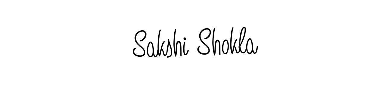 Make a beautiful signature design for name Sakshi Shokla. With this signature (Angelique-Rose-font-FFP) style, you can create a handwritten signature for free. Sakshi Shokla signature style 5 images and pictures png