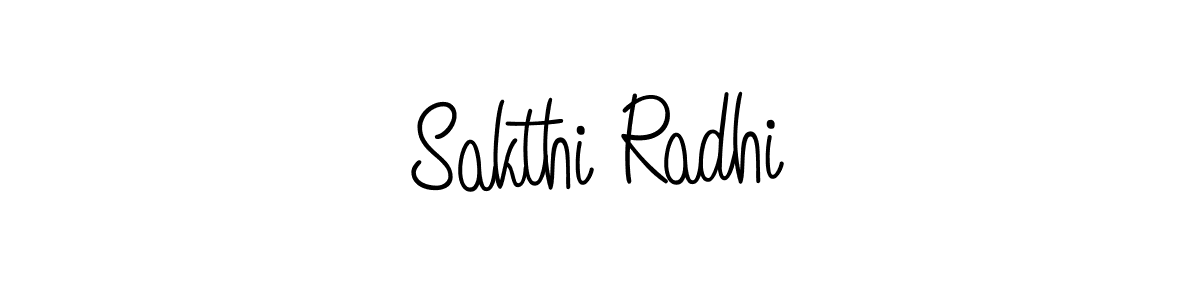 Make a beautiful signature design for name Sakthi Radhi. With this signature (Angelique-Rose-font-FFP) style, you can create a handwritten signature for free. Sakthi Radhi signature style 5 images and pictures png