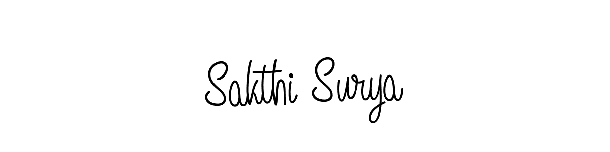 The best way (Angelique-Rose-font-FFP) to make a short signature is to pick only two or three words in your name. The name Sakthi Surya include a total of six letters. For converting this name. Sakthi Surya signature style 5 images and pictures png