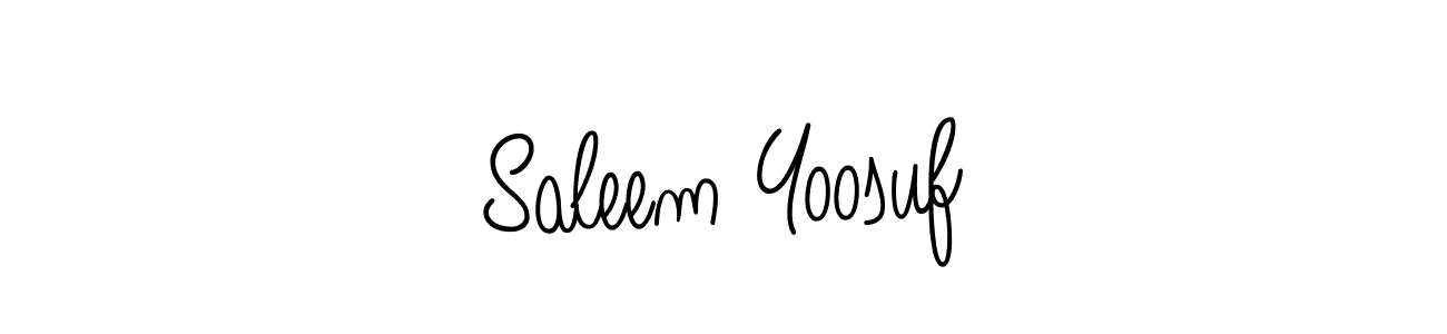 The best way (Angelique-Rose-font-FFP) to make a short signature is to pick only two or three words in your name. The name Saleem Yoosuf include a total of six letters. For converting this name. Saleem Yoosuf signature style 5 images and pictures png