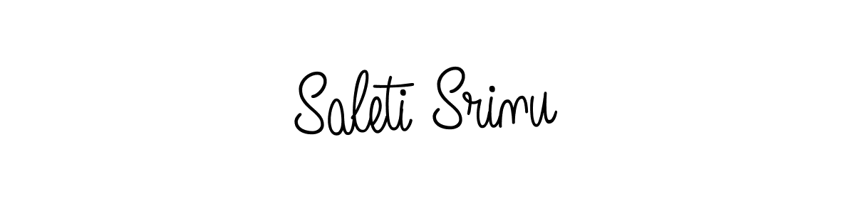 You should practise on your own different ways (Angelique-Rose-font-FFP) to write your name (Saleti Srinu) in signature. don't let someone else do it for you. Saleti Srinu signature style 5 images and pictures png