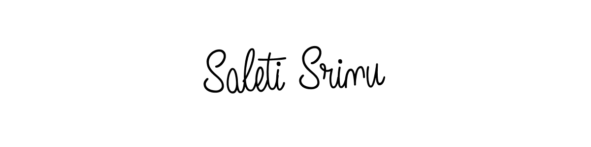 Make a beautiful signature design for name Saleti Srinu. With this signature (Angelique-Rose-font-FFP) style, you can create a handwritten signature for free. Saleti Srinu signature style 5 images and pictures png