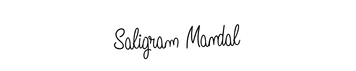 Saligram Mandal stylish signature style. Best Handwritten Sign (Angelique-Rose-font-FFP) for my name. Handwritten Signature Collection Ideas for my name Saligram Mandal. Saligram Mandal signature style 5 images and pictures png