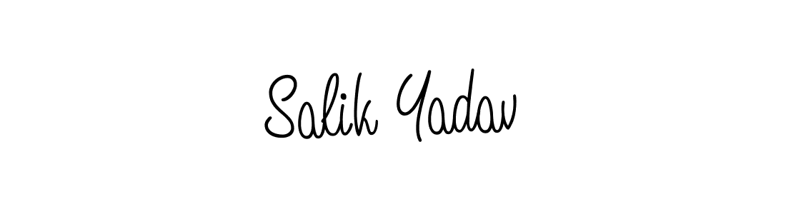 Use a signature maker to create a handwritten signature online. With this signature software, you can design (Angelique-Rose-font-FFP) your own signature for name Salik Yadav. Salik Yadav signature style 5 images and pictures png