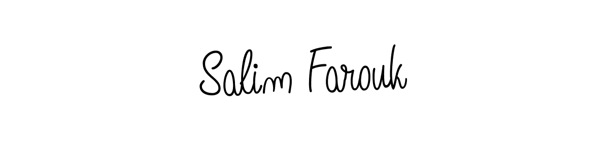 You should practise on your own different ways (Angelique-Rose-font-FFP) to write your name (Salim Farouk) in signature. don't let someone else do it for you. Salim Farouk signature style 5 images and pictures png