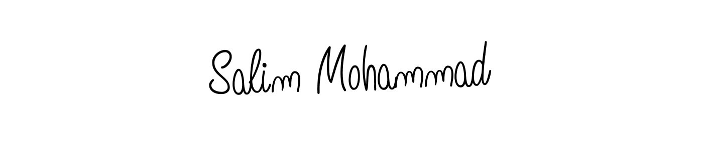 You should practise on your own different ways (Angelique-Rose-font-FFP) to write your name (Salim Mohammad) in signature. don't let someone else do it for you. Salim Mohammad signature style 5 images and pictures png