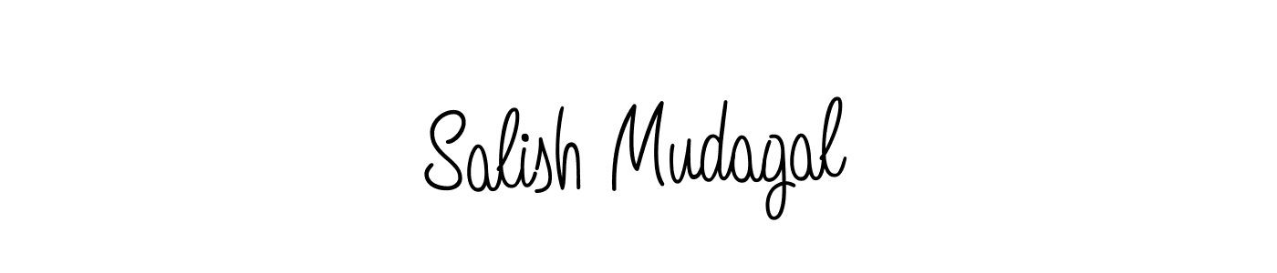 Make a beautiful signature design for name Salish Mudagal. With this signature (Angelique-Rose-font-FFP) style, you can create a handwritten signature for free. Salish Mudagal signature style 5 images and pictures png