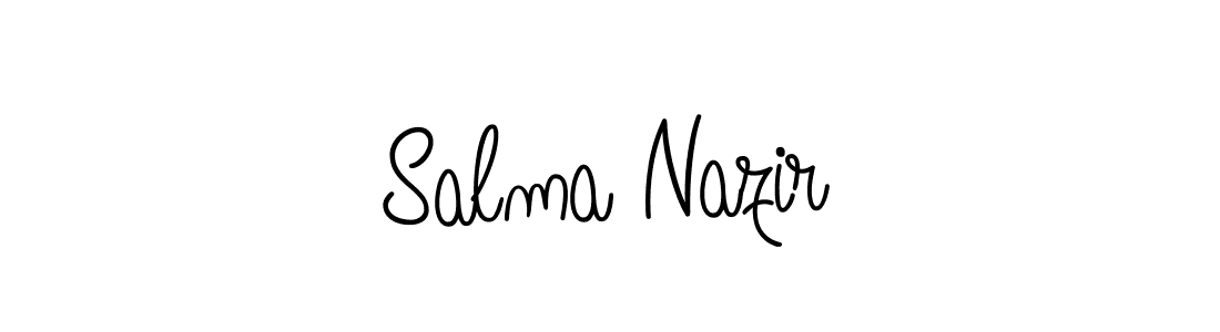 Check out images of Autograph of Salma Nazir name. Actor Salma Nazir Signature Style. Angelique-Rose-font-FFP is a professional sign style online. Salma Nazir signature style 5 images and pictures png