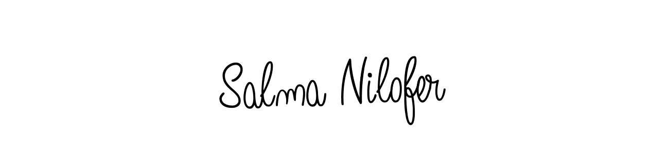 Angelique-Rose-font-FFP is a professional signature style that is perfect for those who want to add a touch of class to their signature. It is also a great choice for those who want to make their signature more unique. Get Salma Nilofer name to fancy signature for free. Salma Nilofer signature style 5 images and pictures png