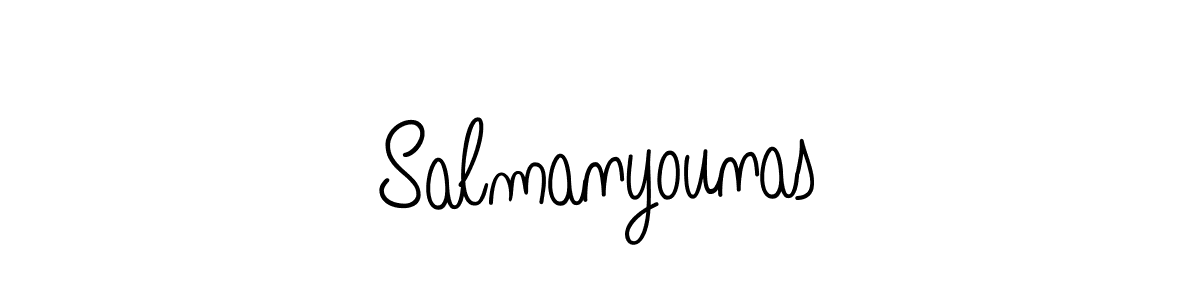 Use a signature maker to create a handwritten signature online. With this signature software, you can design (Angelique-Rose-font-FFP) your own signature for name Salmanyounas. Salmanyounas signature style 5 images and pictures png
