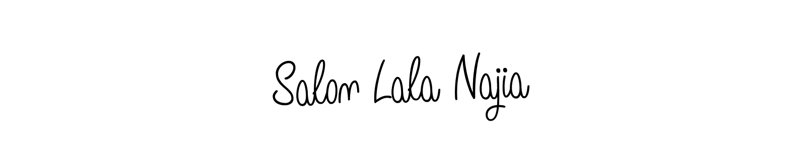 Make a beautiful signature design for name Salon Lala Najia. With this signature (Angelique-Rose-font-FFP) style, you can create a handwritten signature for free. Salon Lala Najia signature style 5 images and pictures png